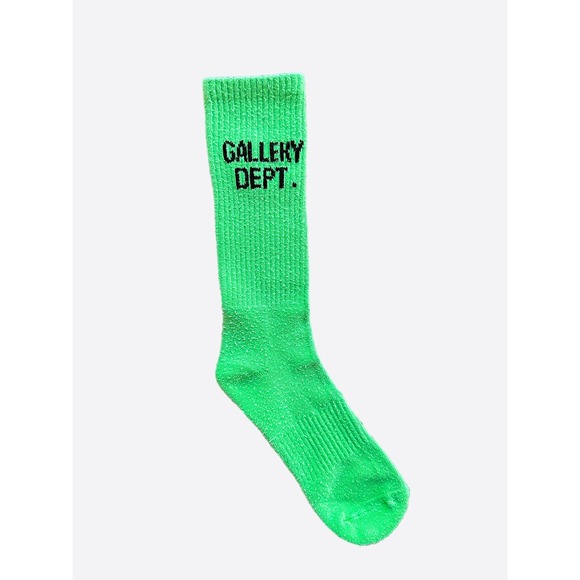 Gallery Dept Green & Black Logo Socks - Picture 1 of 3